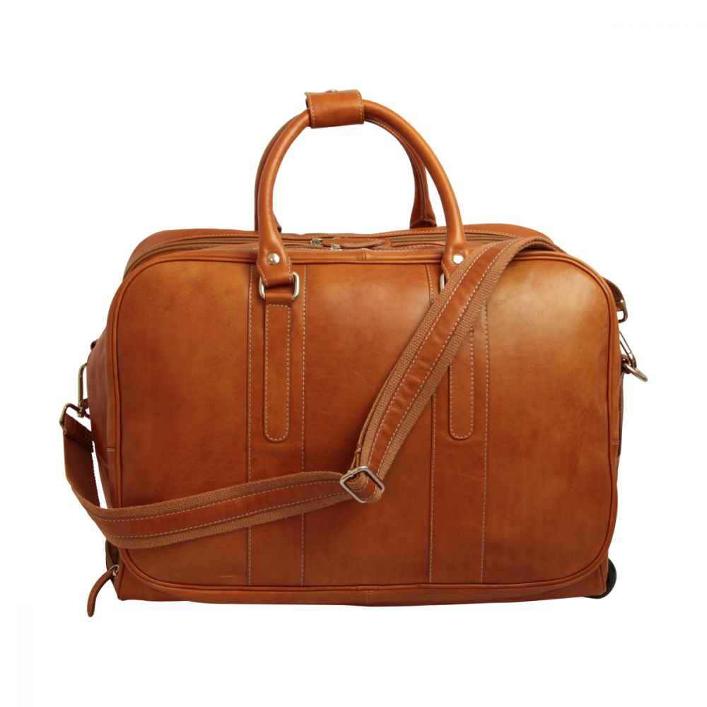 OILED CALFSKIN TRAVEL BAG - COLONIAL Wheeled