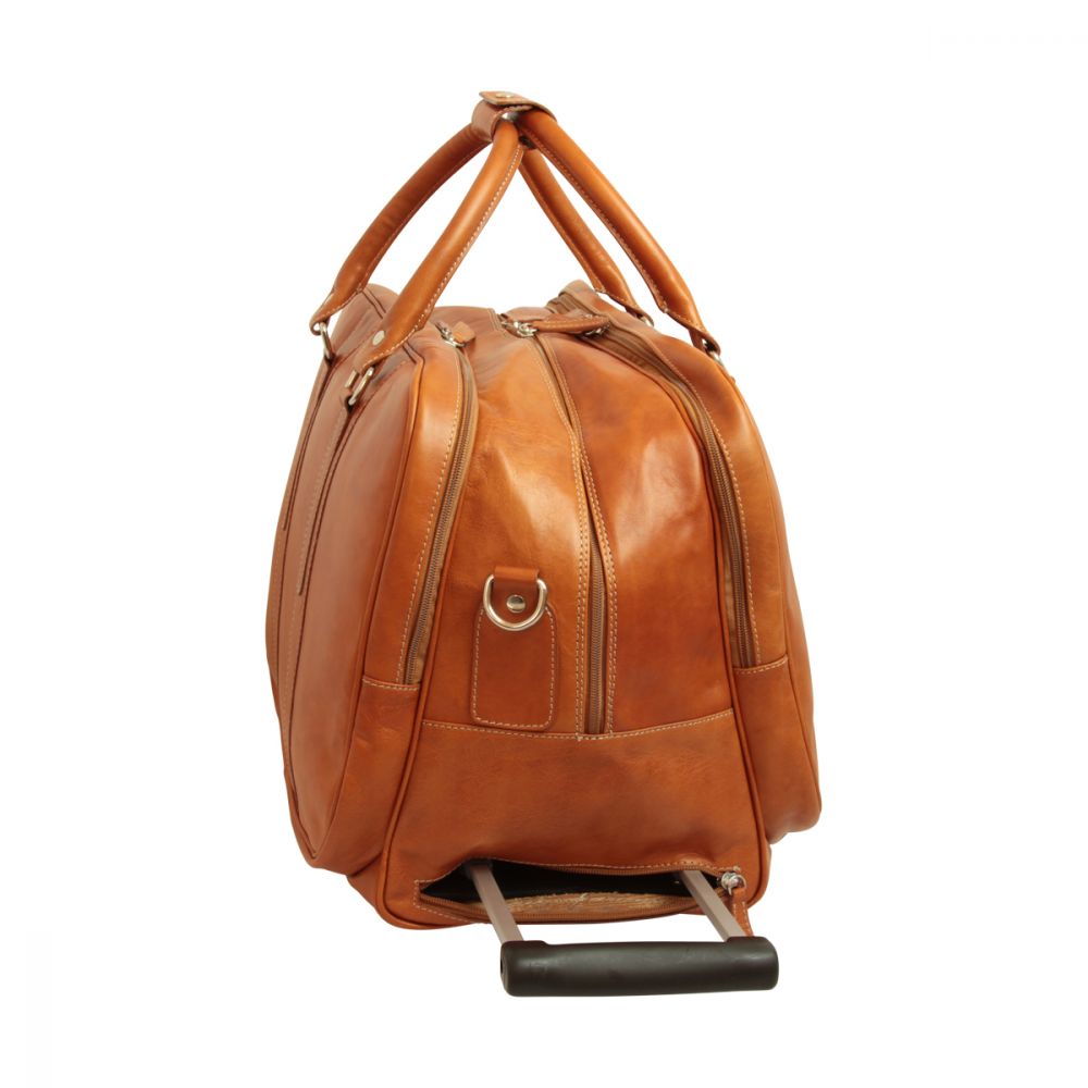 OILED CALFSKIN TRAVEL BAG - COLONIAL Wheeled