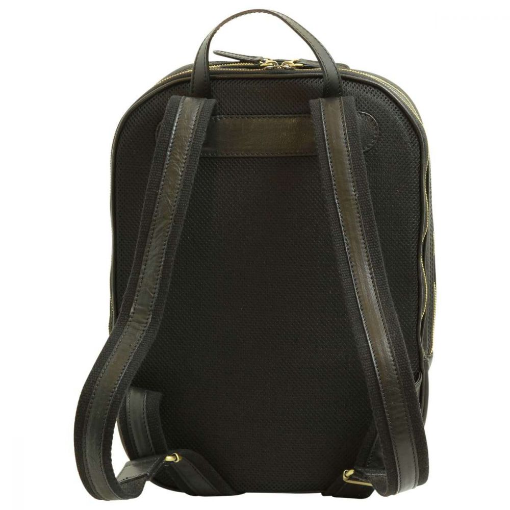 SOFT CALFSKIN LEATHER LAPTOP BACKPACK - BLACK