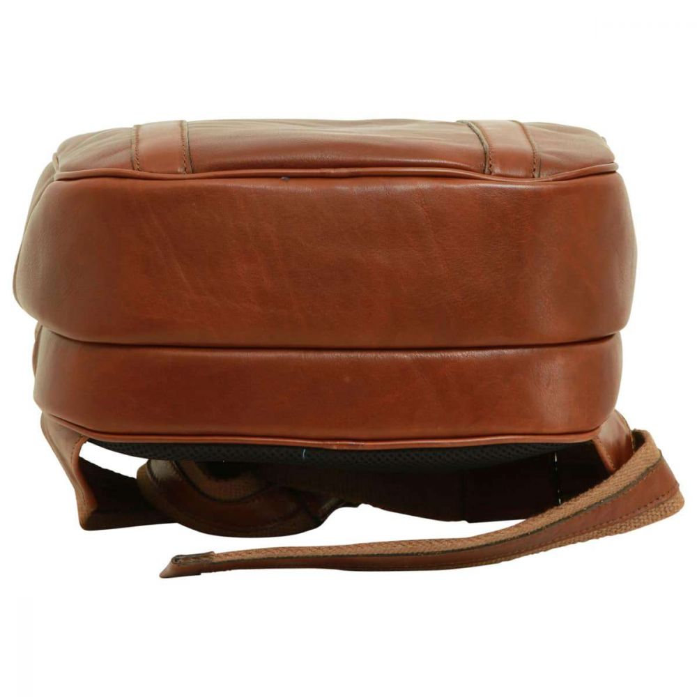 SOFT CALFSKIN LEATHER LAPTOP BACKPACK - BROWN