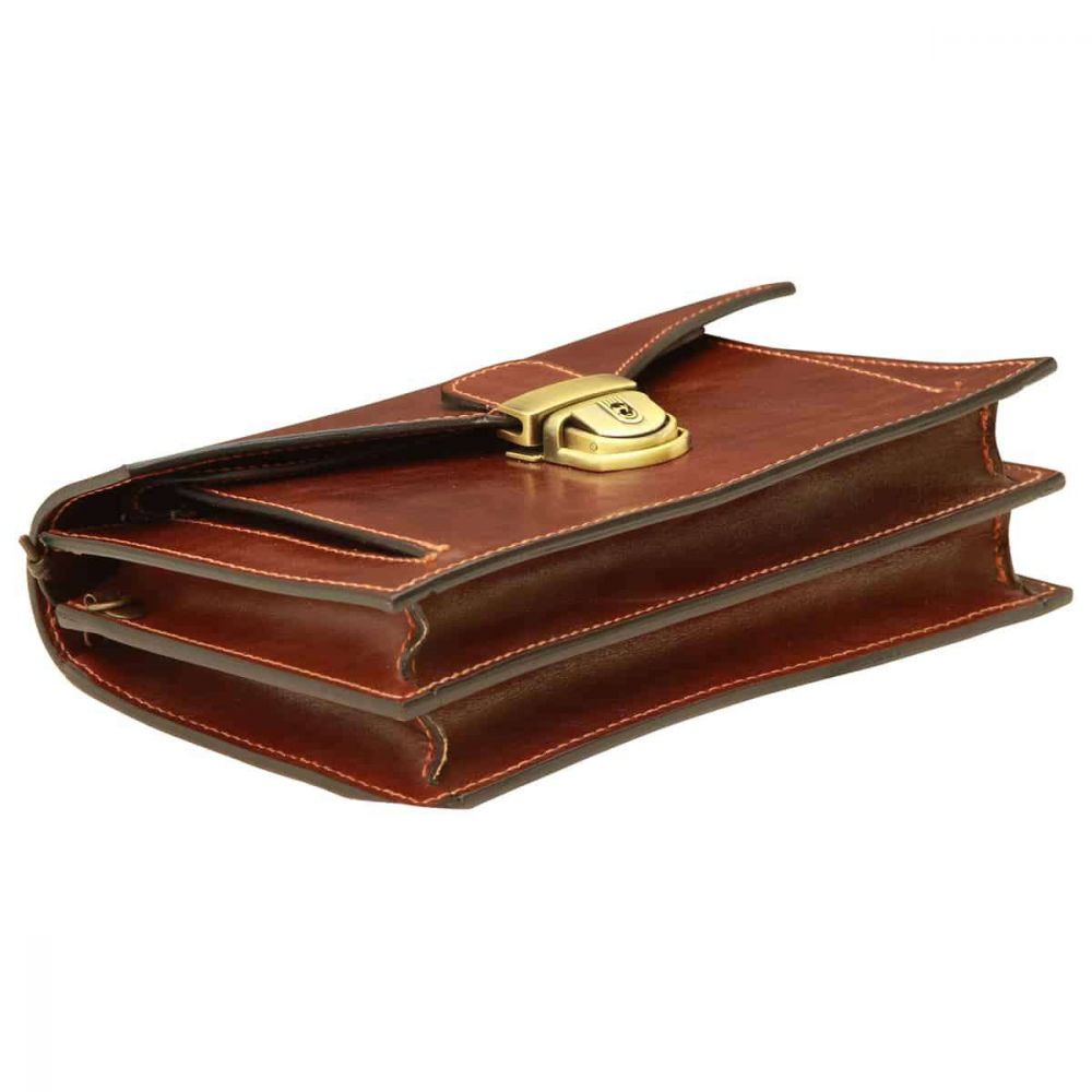 COWHIDE CLUTCH - BROWN