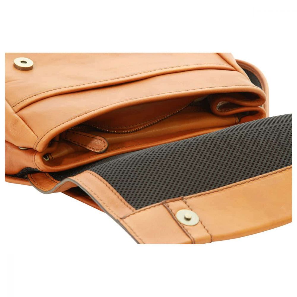 LEATHER LAPTOP BACKPACK - GOLD