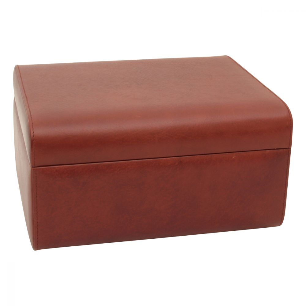 LEATHER CIGAR HUMIDOR - BROWN