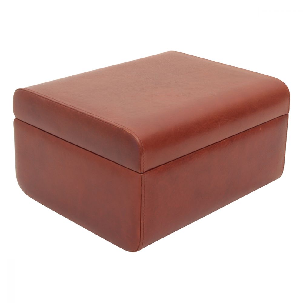 LEATHER CIGAR HUMIDOR - BROWN