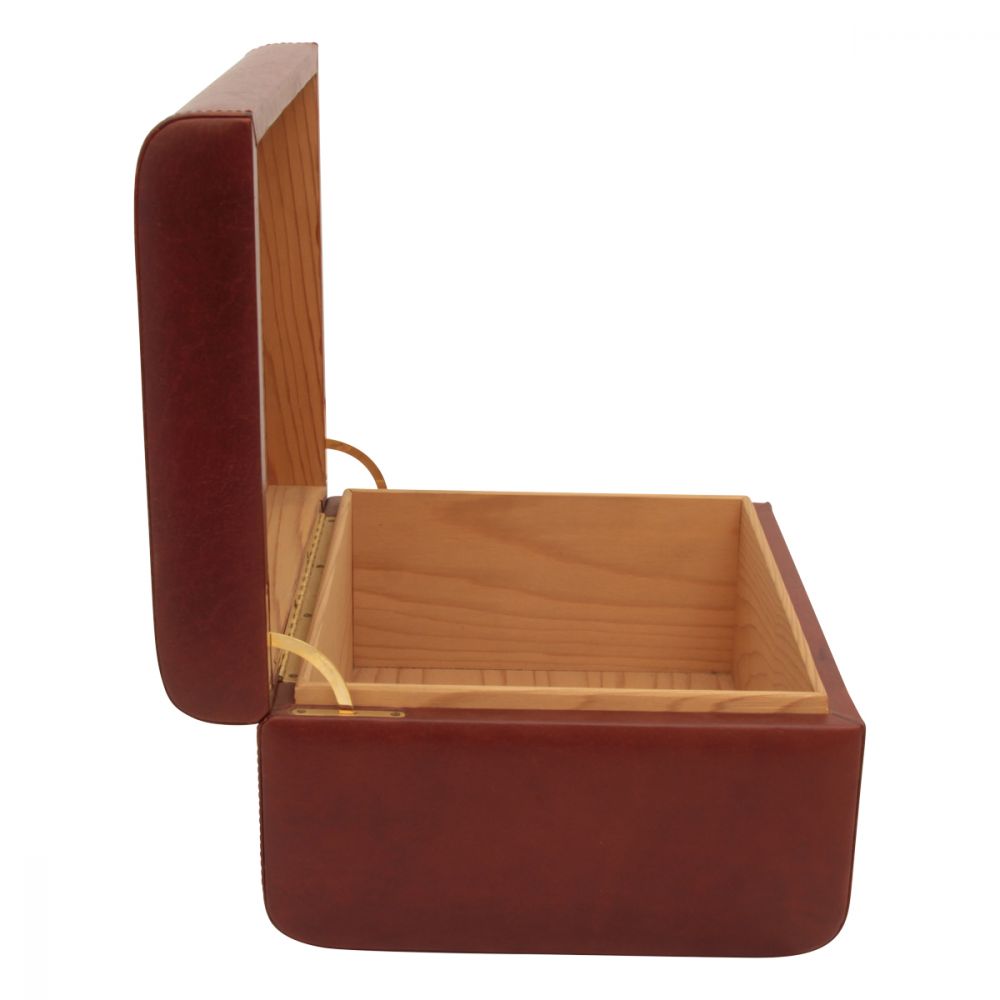 LEATHER CIGAR HUMIDOR - BROWN