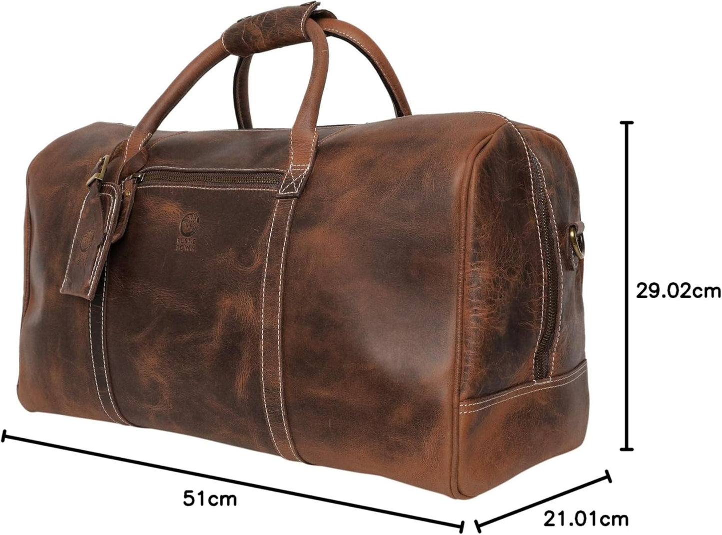 Men's Leather Carry on Travel Duffle Bag