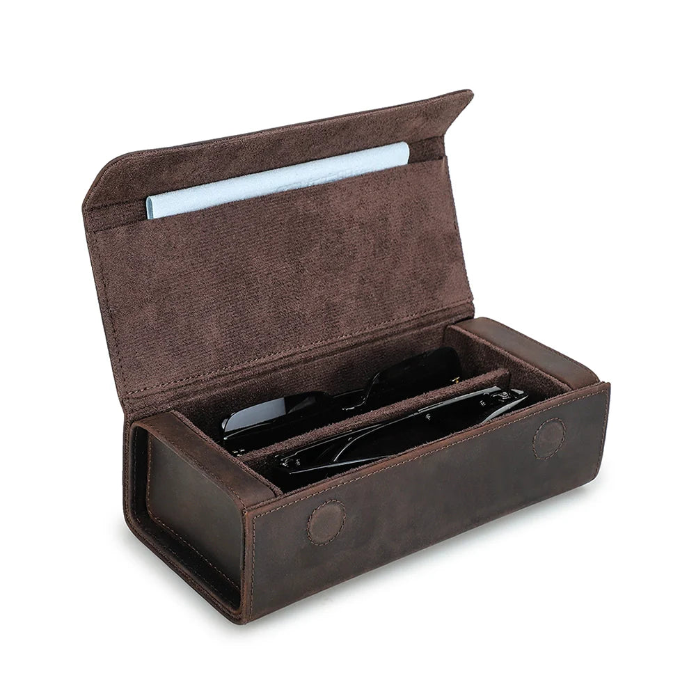 2-Pair Leather Sunglasses Travel Case – Free Monogram