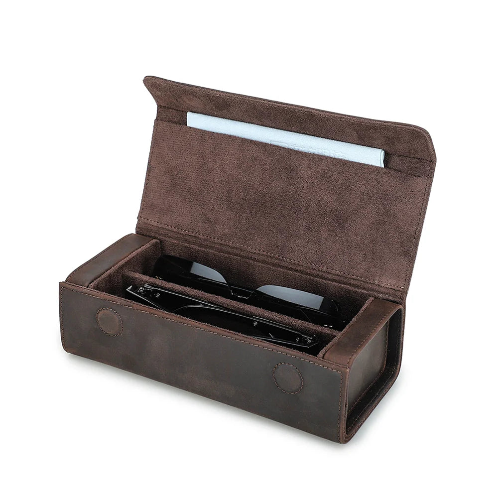2-Pair Leather Sunglasses Travel Case – Free Monogram