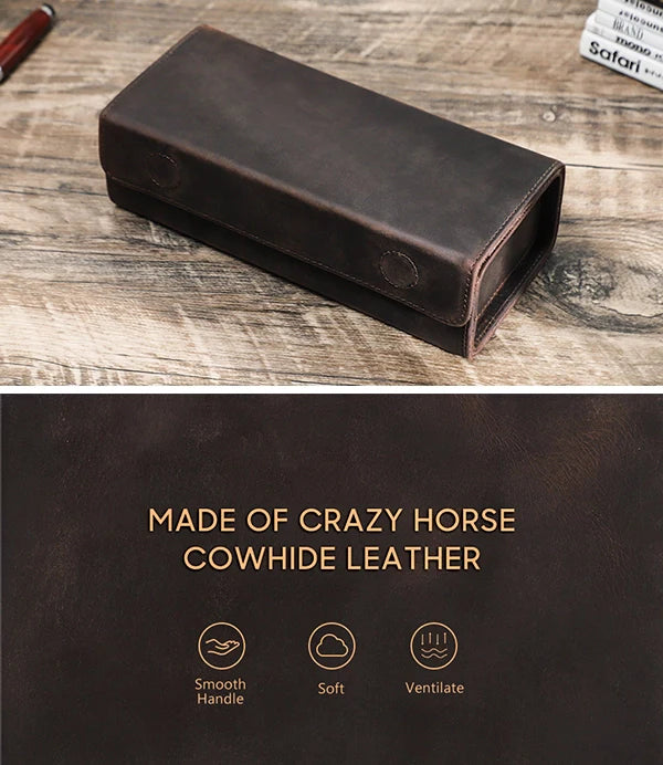 2-Pair Leather Sunglasses Travel Case – Free Monogram