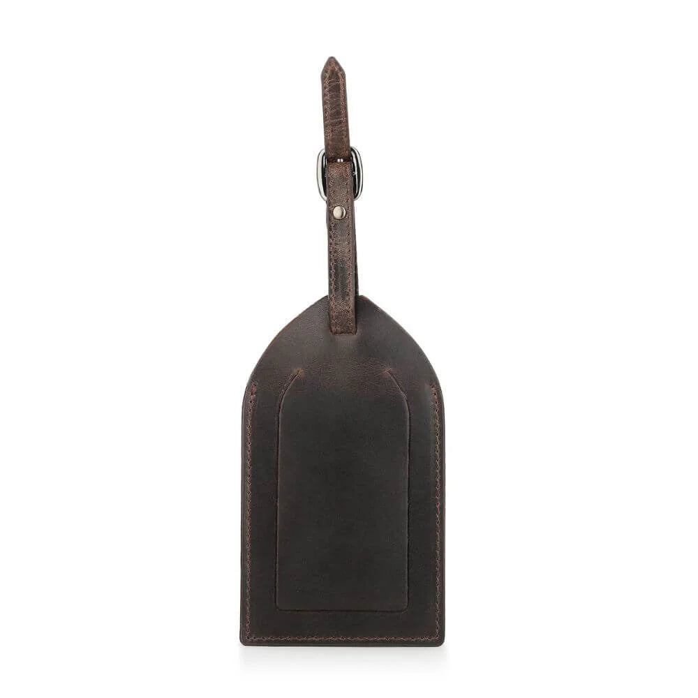 Luxury Full-Grain Leather Luggage Tag | Premium Travel Accessory