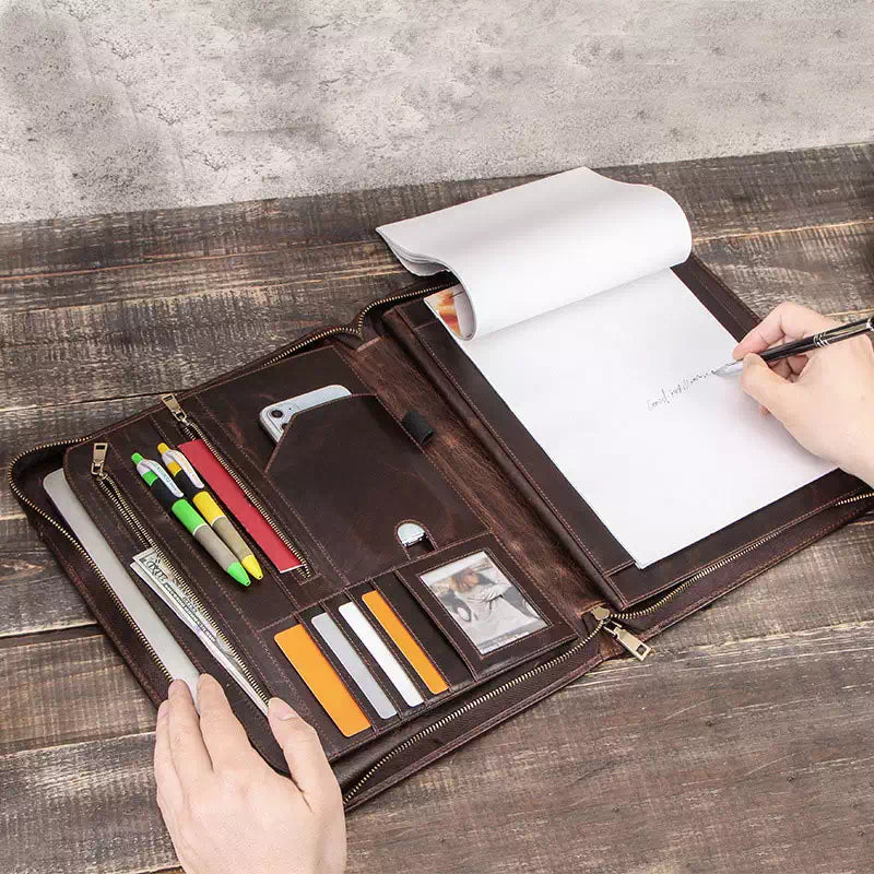 A4 Leather Portfolio Organizer