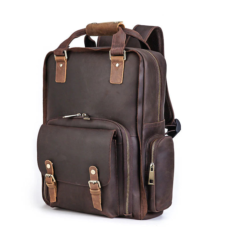 Camera and Lens Leather Backpack