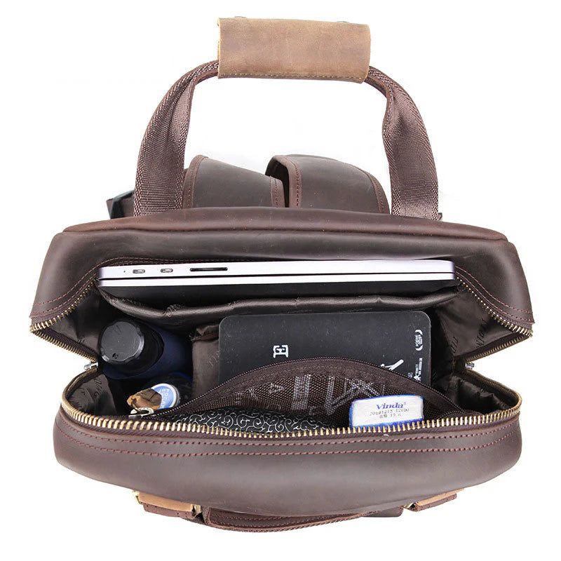 Camera and Lens Leather Backpack