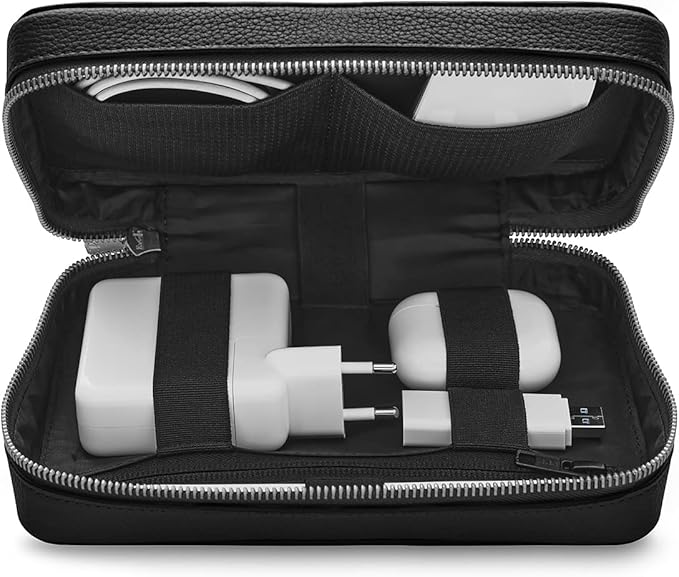 Full Grain Leather Organizer for Apple Technical Accessories