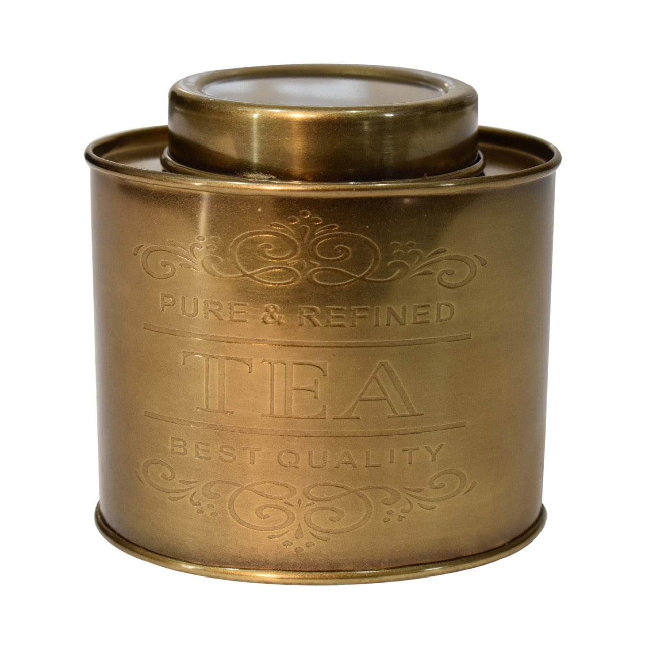 Antique Sugar, Tea and Coffee Oval Storage Set of 3 Brass effect