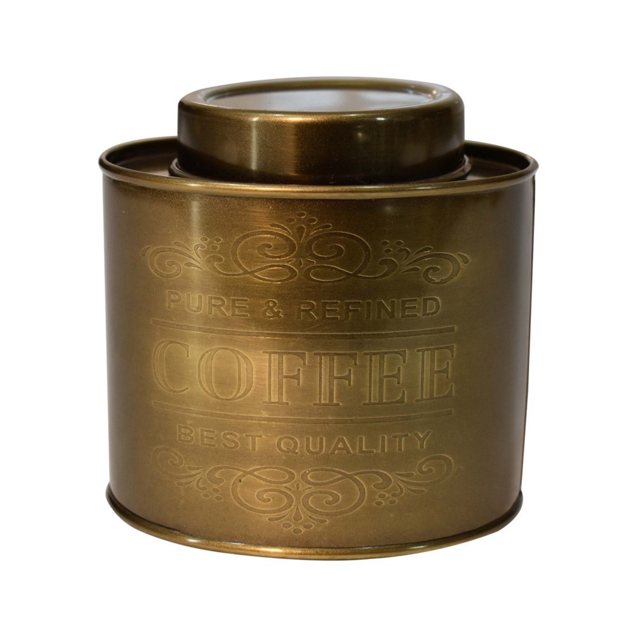 Antique Sugar, Tea and Coffee Oval Storage Set of 3 Brass effect