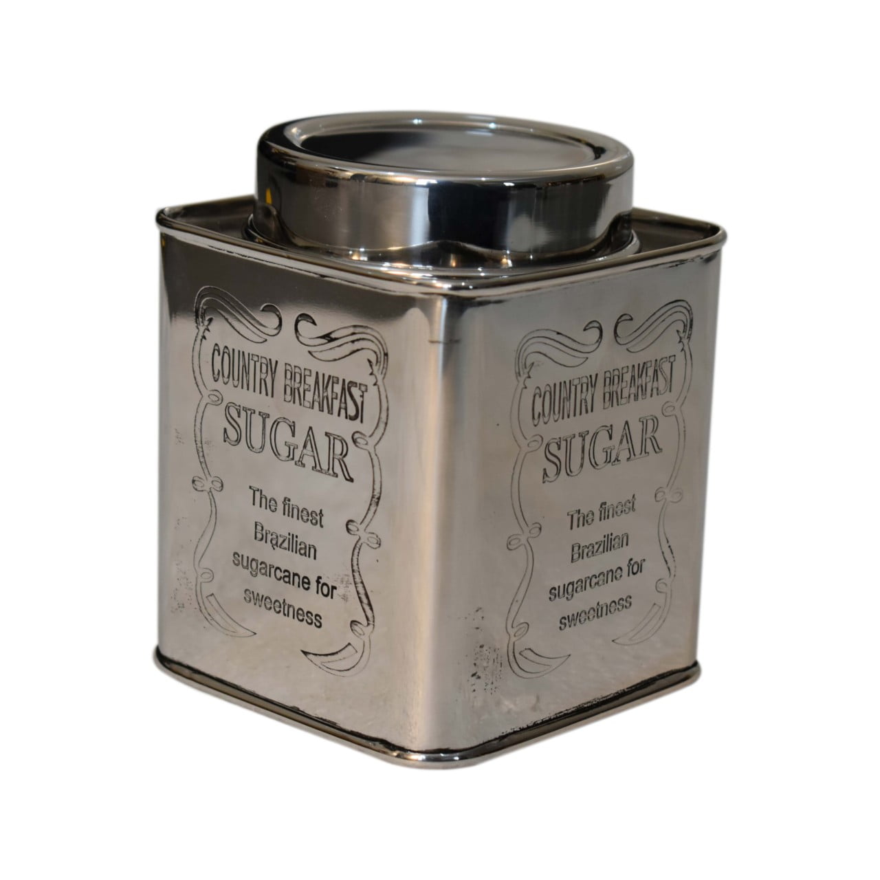 Chrome Sugar, Tea and Coffee Square Storage Set of 3