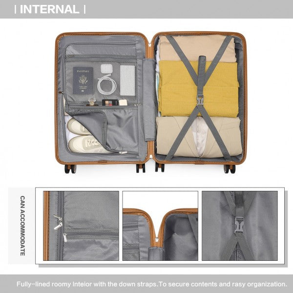 BRITISH TRAVELLER 28 INCH MULTI-TEXTURE POLYPROPYLENE HARD SHELL SUITCASE WITH TSA LOCK - NAVY