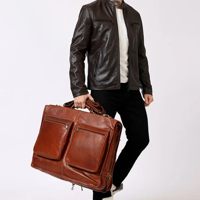 Luxury Leather Suit Carrier