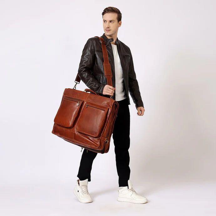 Luxury Leather Suit Carrier