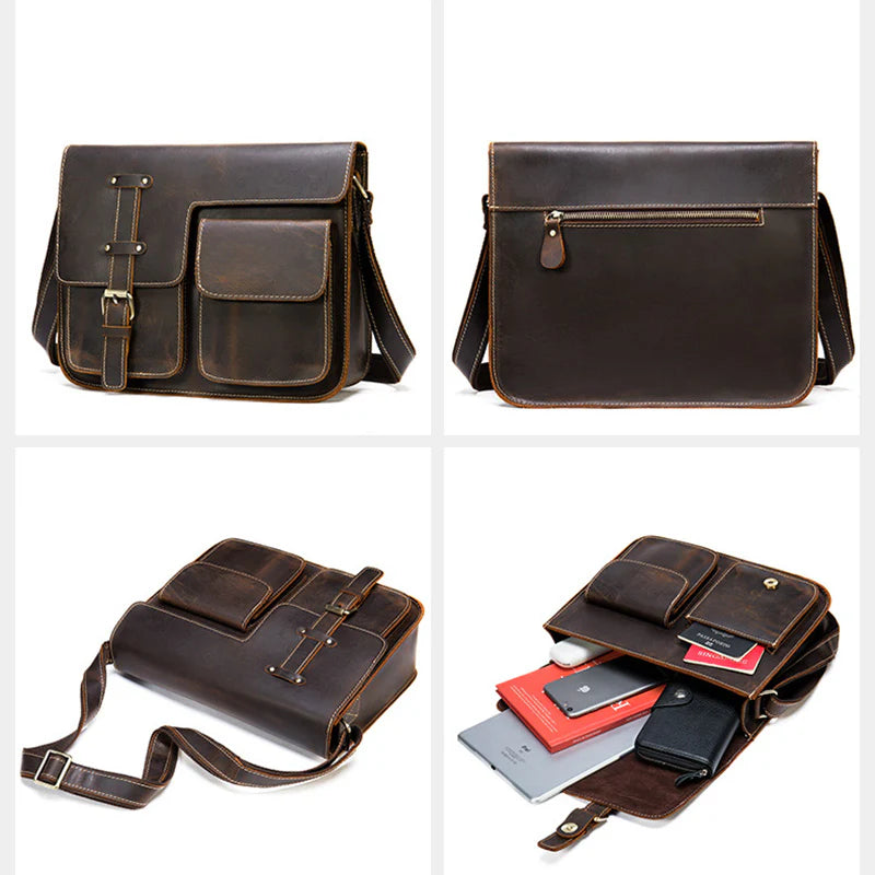 Leather Crossbody Messenger Bag