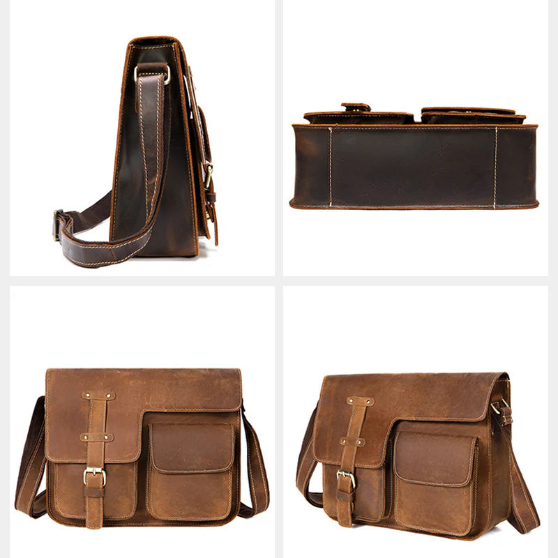 Leather Crossbody Messenger Bag
