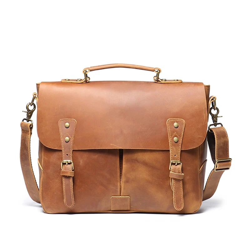 Leather Messenger Satchel Bag