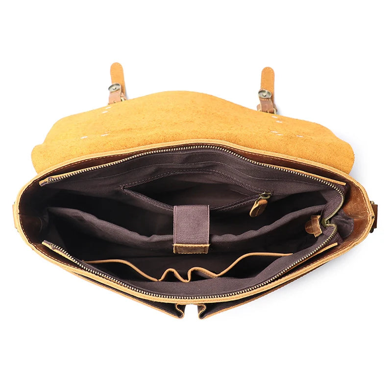 Leather Messenger Satchel Bag