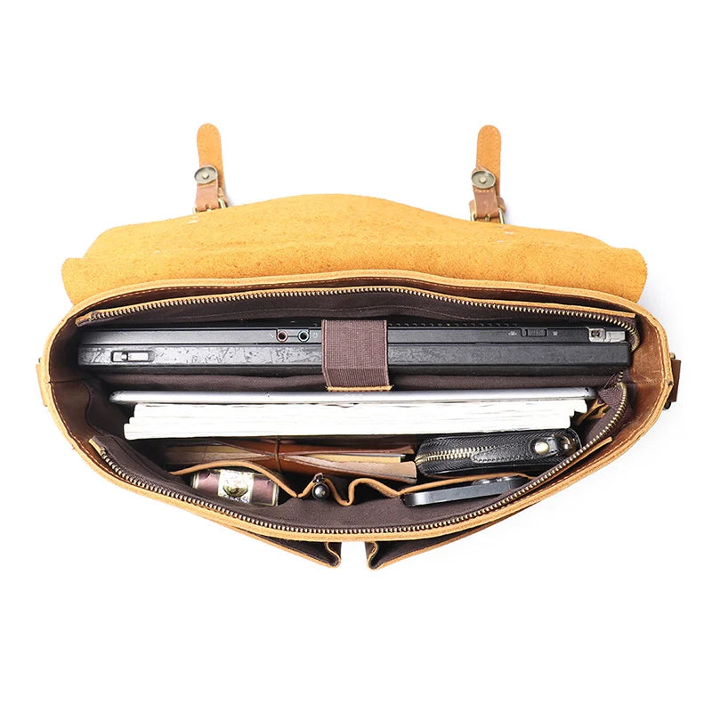 Leather Messenger Satchel Bag
