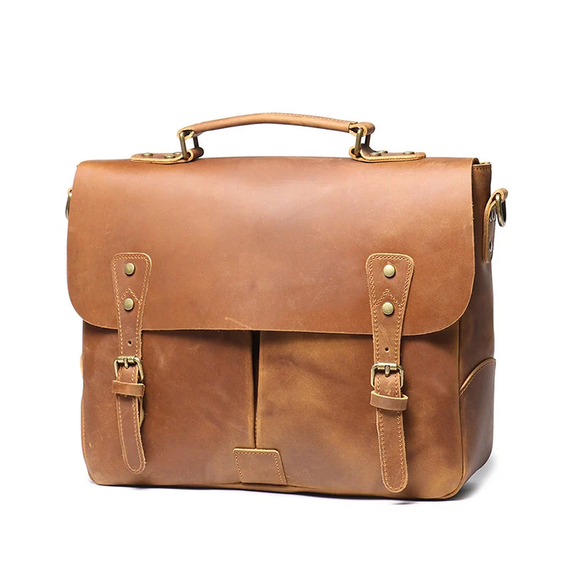 Leather Messenger Satchel Bag