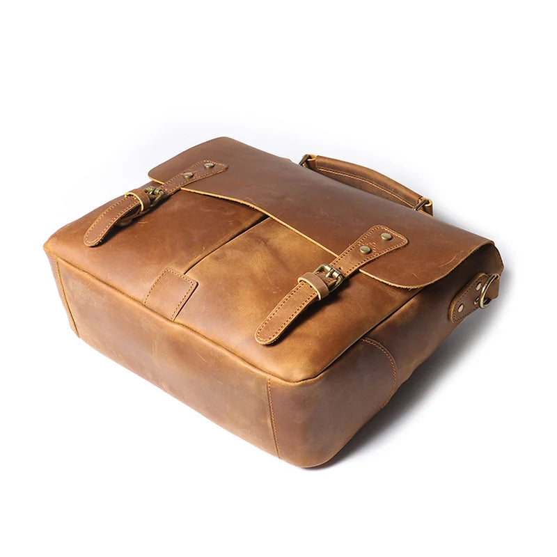 Leather Messenger Satchel Bag