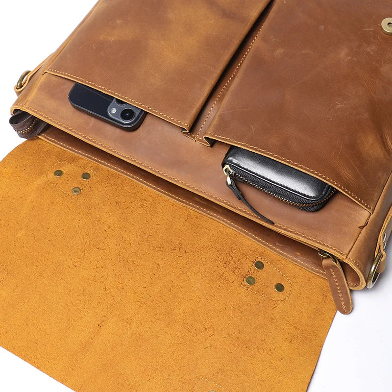 Leather Messenger Satchel Bag