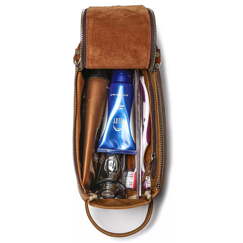 Leather Travel Toiletry Bag