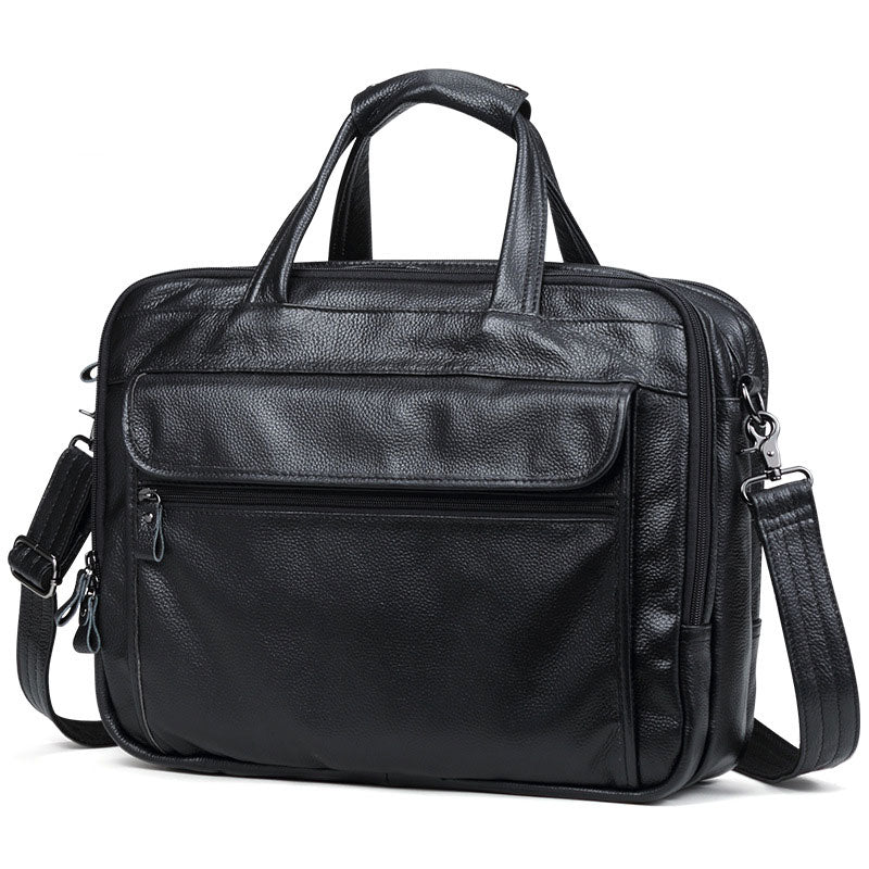 Men's Black Leather Briefcase