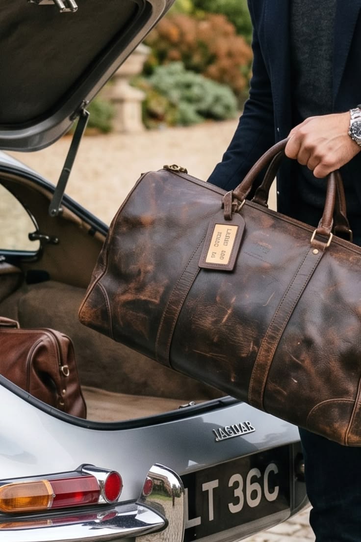 Timeless Classic Leather Travel Duffle Bag