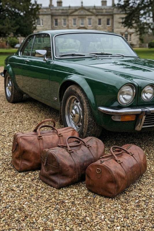 Men's Timeless Heritage Style Leather Duffle Travel Weekender Bag