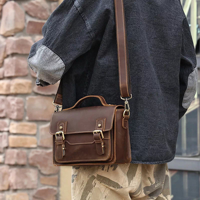 Men's Small Leather Satchel Bag