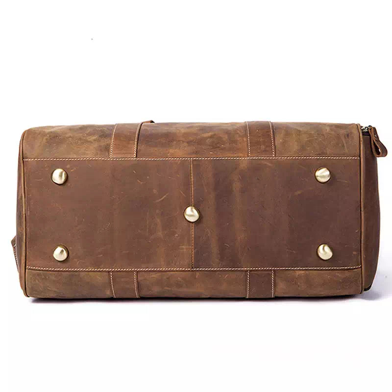 Men's Vintage Leather Weekend Duffle Bag