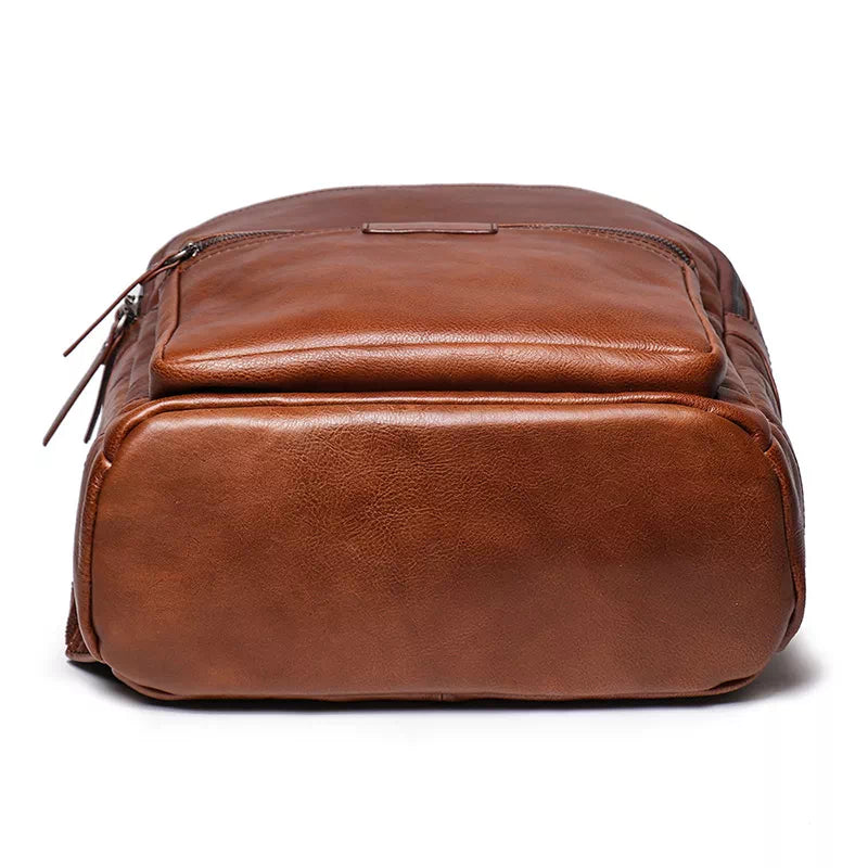 Men's Leather Backpack with Laptop Compartment
