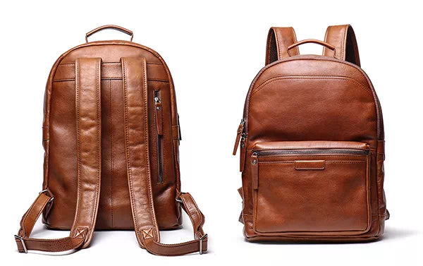 Men's Leather Backpack with Laptop Compartment