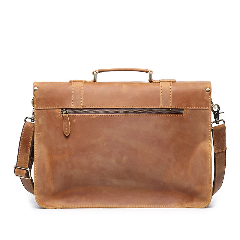 Men's Leather Messenger Satchel Briefcase Bag