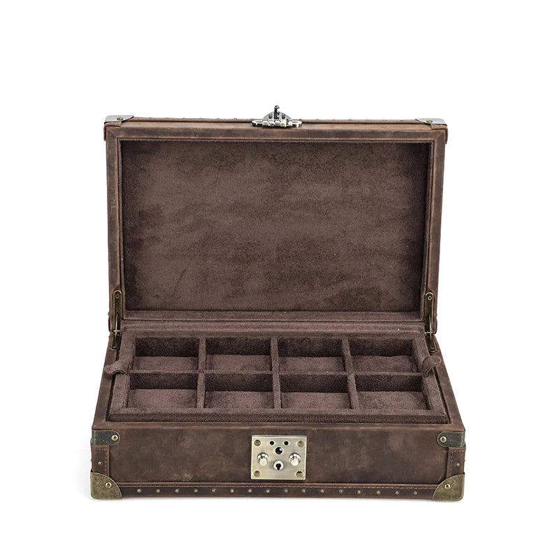 Regent Vintage Leather Watch Trunk – 8 Watch