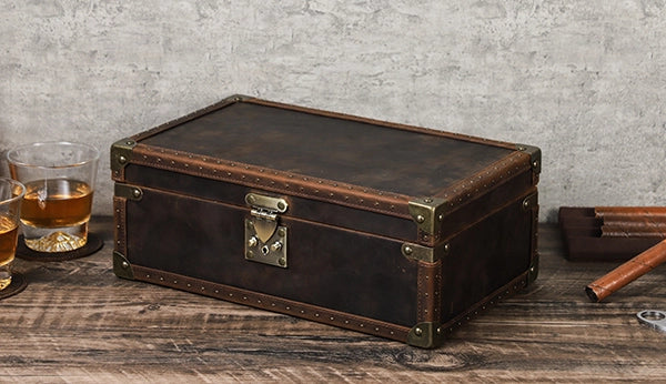 Regent Vintage Leather Watch Trunk – 10 Watch