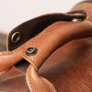 Vintage Style Nubuck Leather Travel Duffle Holdall