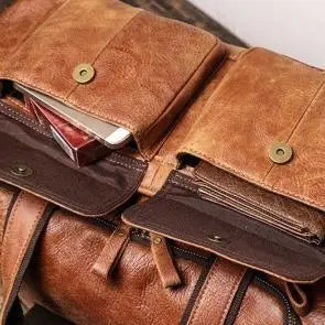Vintage Style Nubuck Leather Travel Duffle Holdall