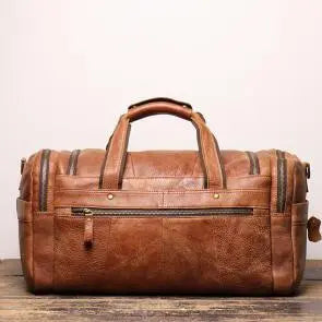 Vintage Style Nubuck Leather Travel Duffle Holdall