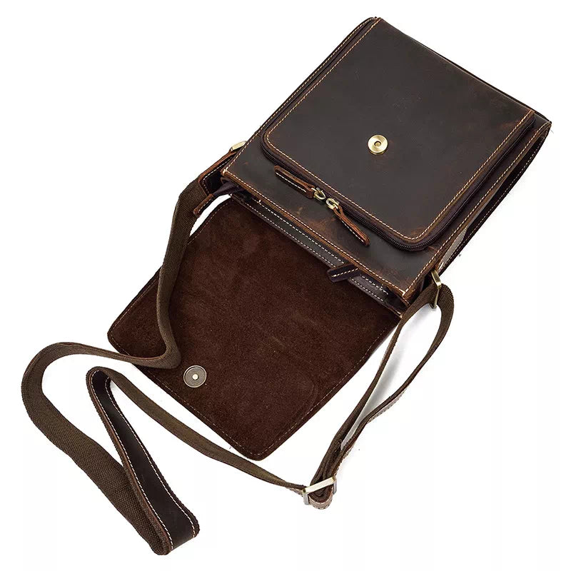 Small Leather Crossbody Satchel Bag