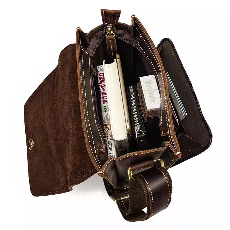 Small Leather Crossbody Satchel Bag
