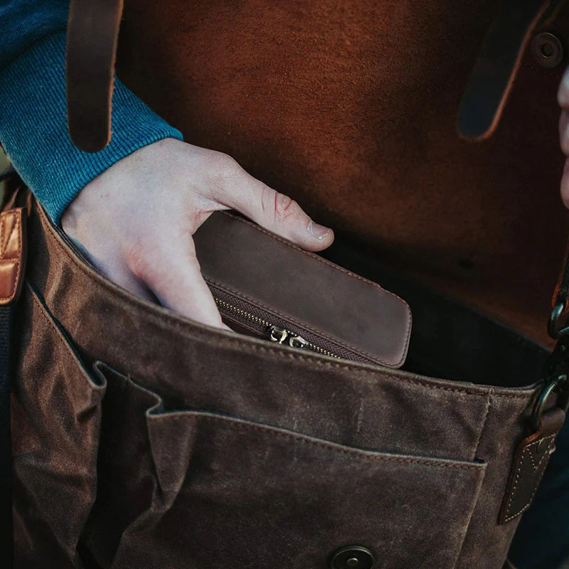 Small Rectangular Leather Travel Jewelry Case