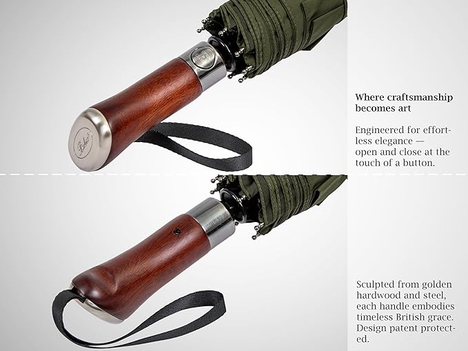 Balios Luxury Gentlemans Folding Travel Umbrella
